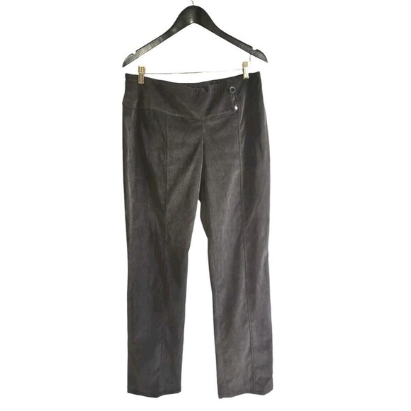 Armani Collezioni  Corduroy Pants Women's 10 A Gray Wide Leg Side Zip Career - Picture 1 of 7